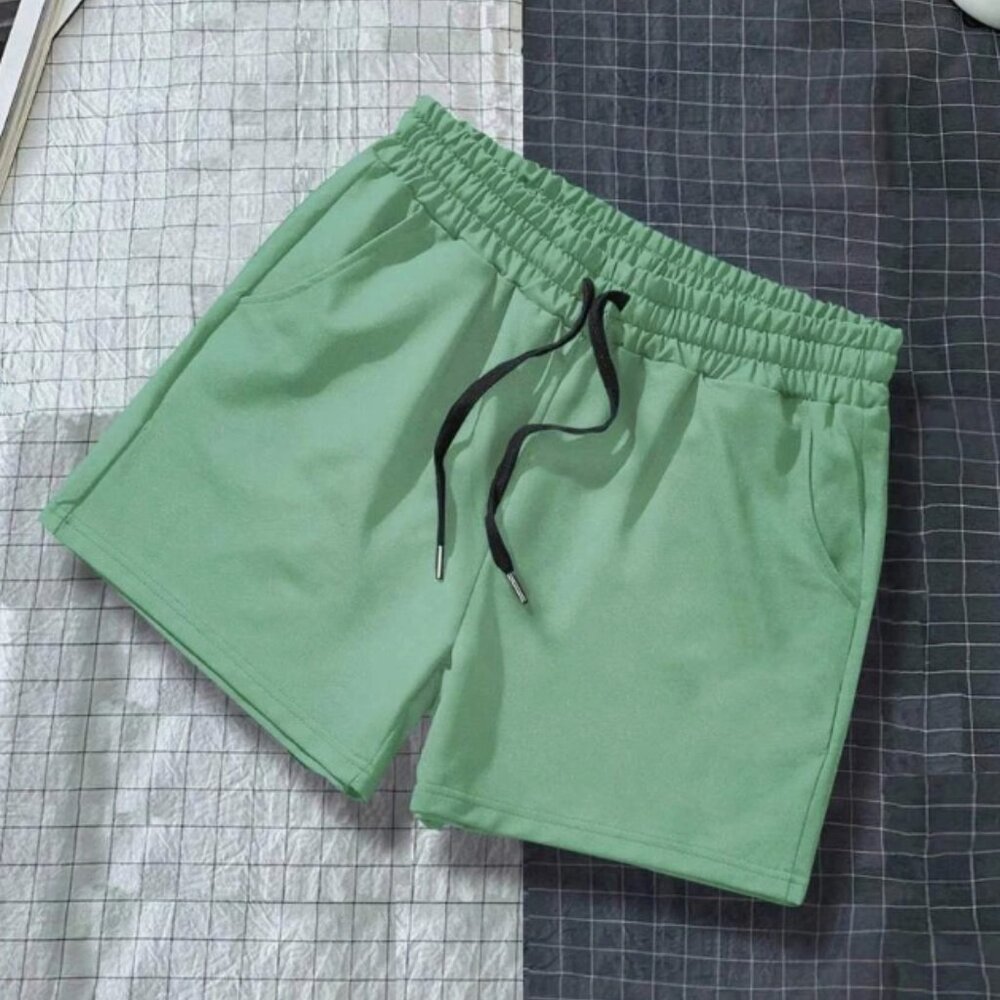 Manfinity Mens Solid Drawstring Mint Green Waist Shorts L/40